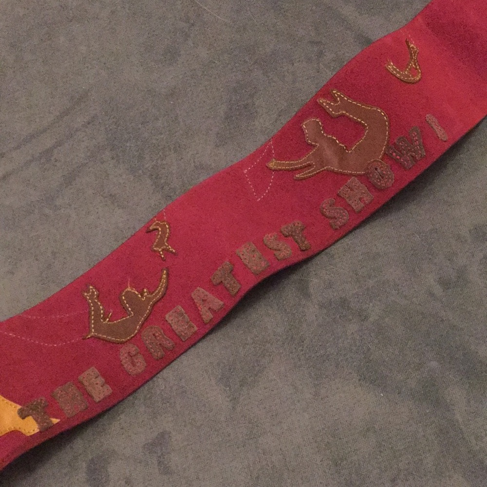 Wide leather belt “the Greatest Show” circus